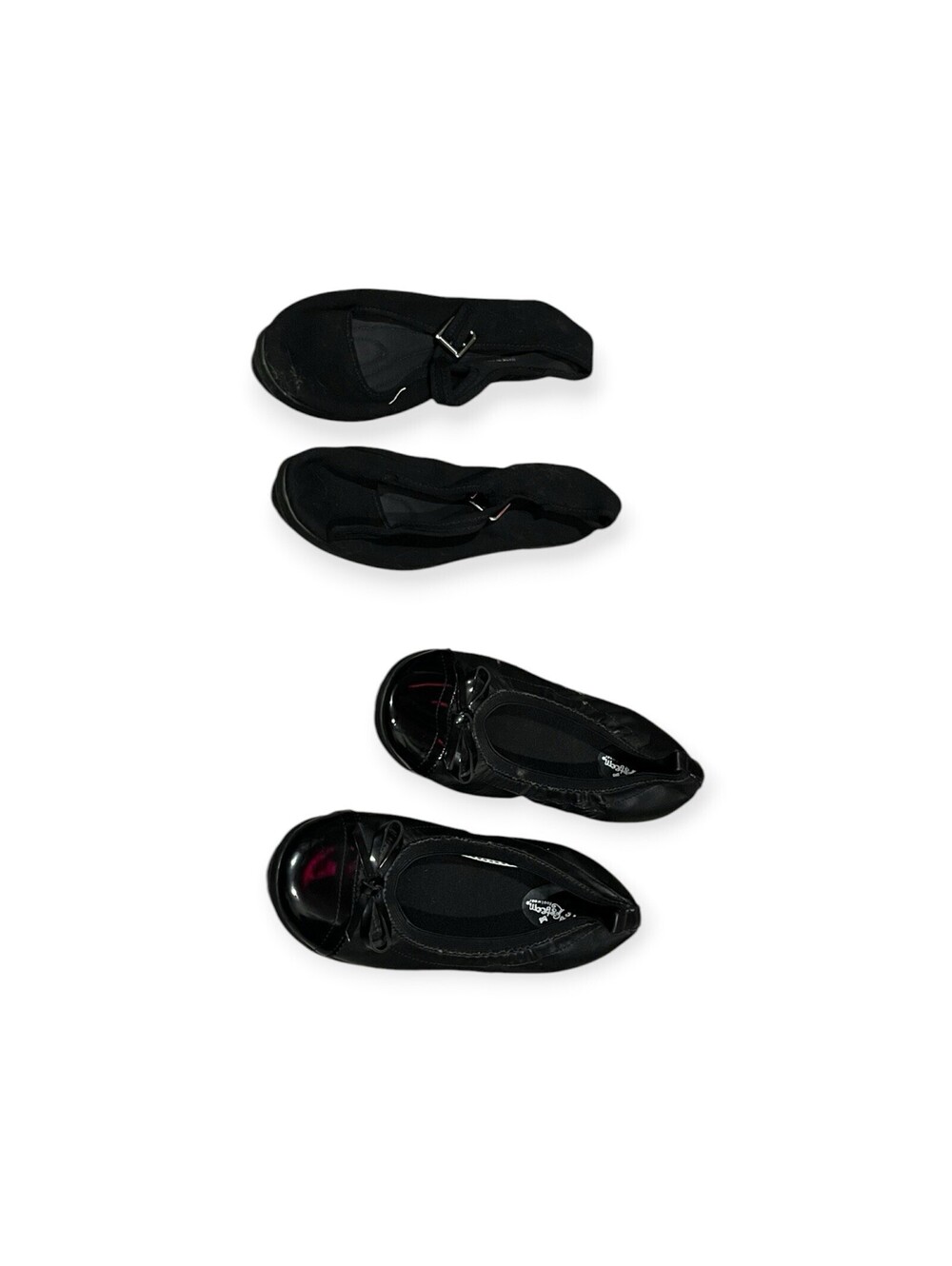 Black Canvas Mary Jane Ballet Flats Buckle Strap Women’s Size 6